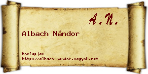 Albach Nándor névjegykártya