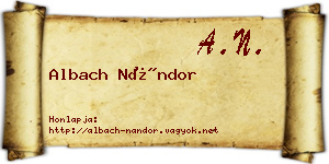 Albach Nándor névjegykártya